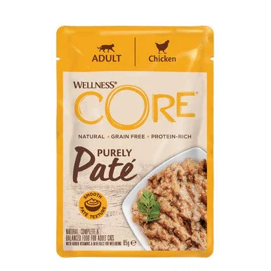 Wellness CORE Adult Chicken Purely Paté grain-free protein-rich dog food pouch