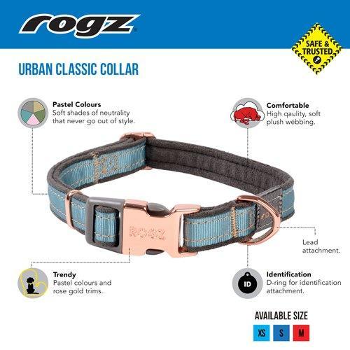 Rogz URBAN Classic Collar Dove Grey - North East Pet Shop Rogz