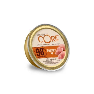 Wellness CORE natural grain-free turkey wet cat food can with 98% animal protein