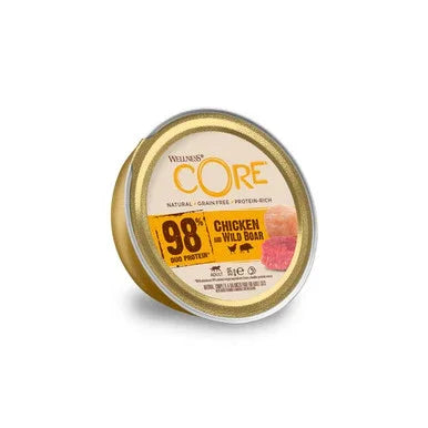 Wellness CORE 98% chicken and wild boar protein-rich natural grain-free pet food can