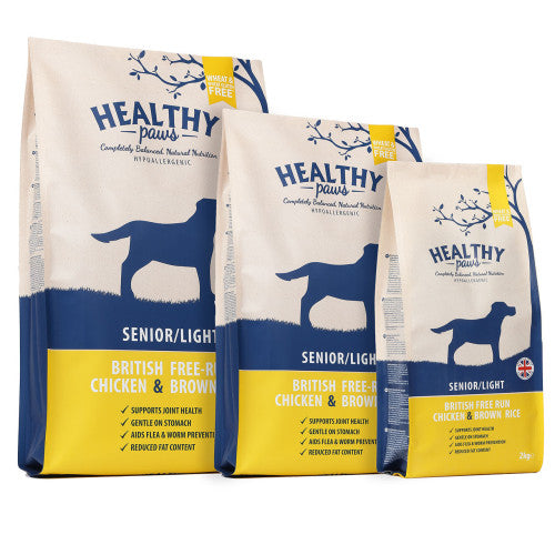 Healthy Paws British Free-Run Chicken & Brown Rice  Senior/Light 12KG