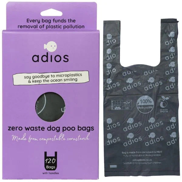 Adios Plastic Large Handle Bag Loose 120pcs - North East Pet Shop Adios