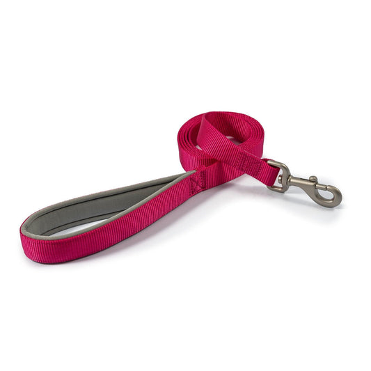 Ancol Nylon Padded Dog Lead Raspberry 25mm x 1m - North East Pet Shop Ancol