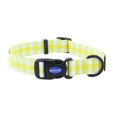 Ancol Soho Yellow Check Patterned Collar Large - North East Pet Shop ANCOL