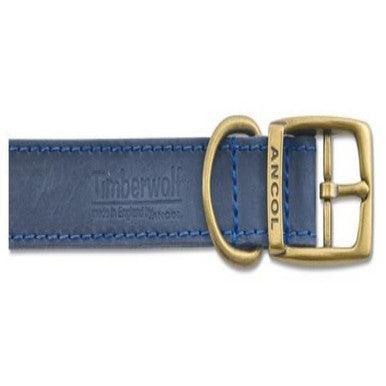 Ancol Timberwolf Leather Collar Blue Size 4 - North East Pet Shop ANCOL