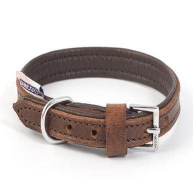 Ancol Vintage Leather Padded Collar 28-36cm Size 3 - North East Pet Shop ANCOL