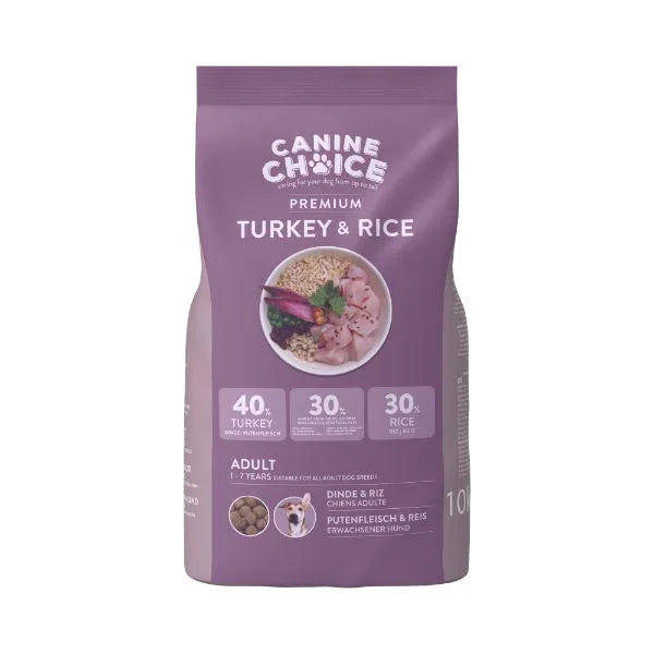 Canine Choice Premium Adult Dry Dog Food 10kg - Turkey - North East Pet Shop Canine Choice