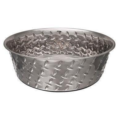 Diamond Plate Bowl With Non-Skid Bottom 946ML - North East Pet Shop Diamond