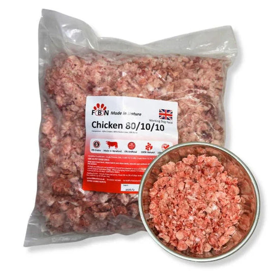 Fur Baby Nutrition Chicken 80-10-10 Frozen Dog Food 1kg - North East Pet Shop Fur Baby Nutrition