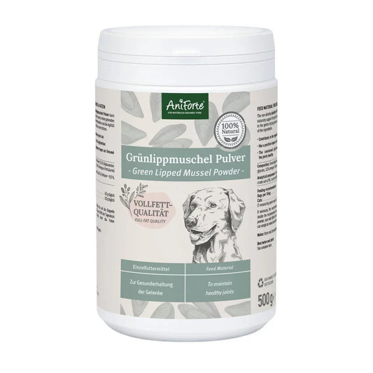 Green Lipped Mussel Powder for Dogs and Cats - Joint Support Supplement 500g - North East Pet Shop Aniforte