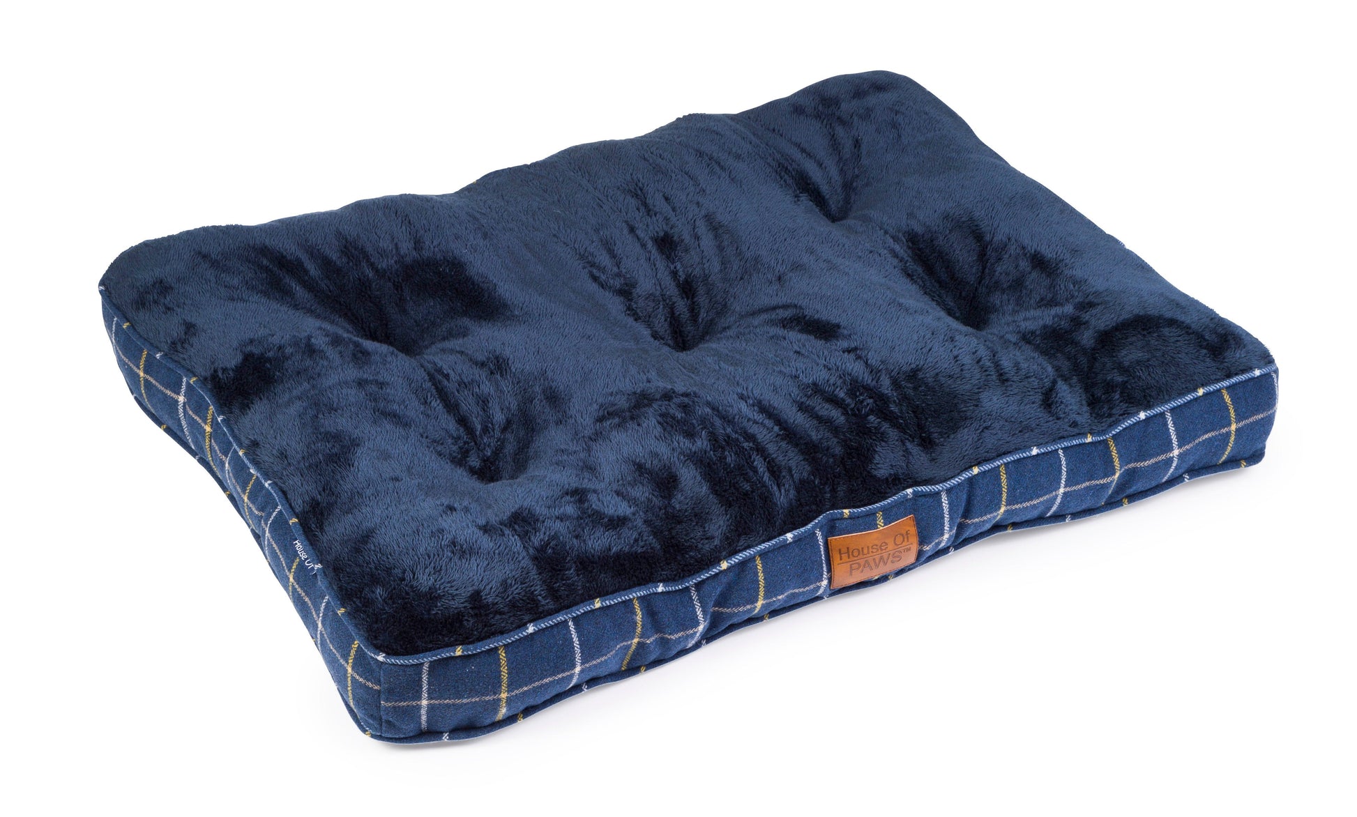 House of Paws Navy Check Tweed Boxed Duvet Large - North East Pet Shop House of Paws