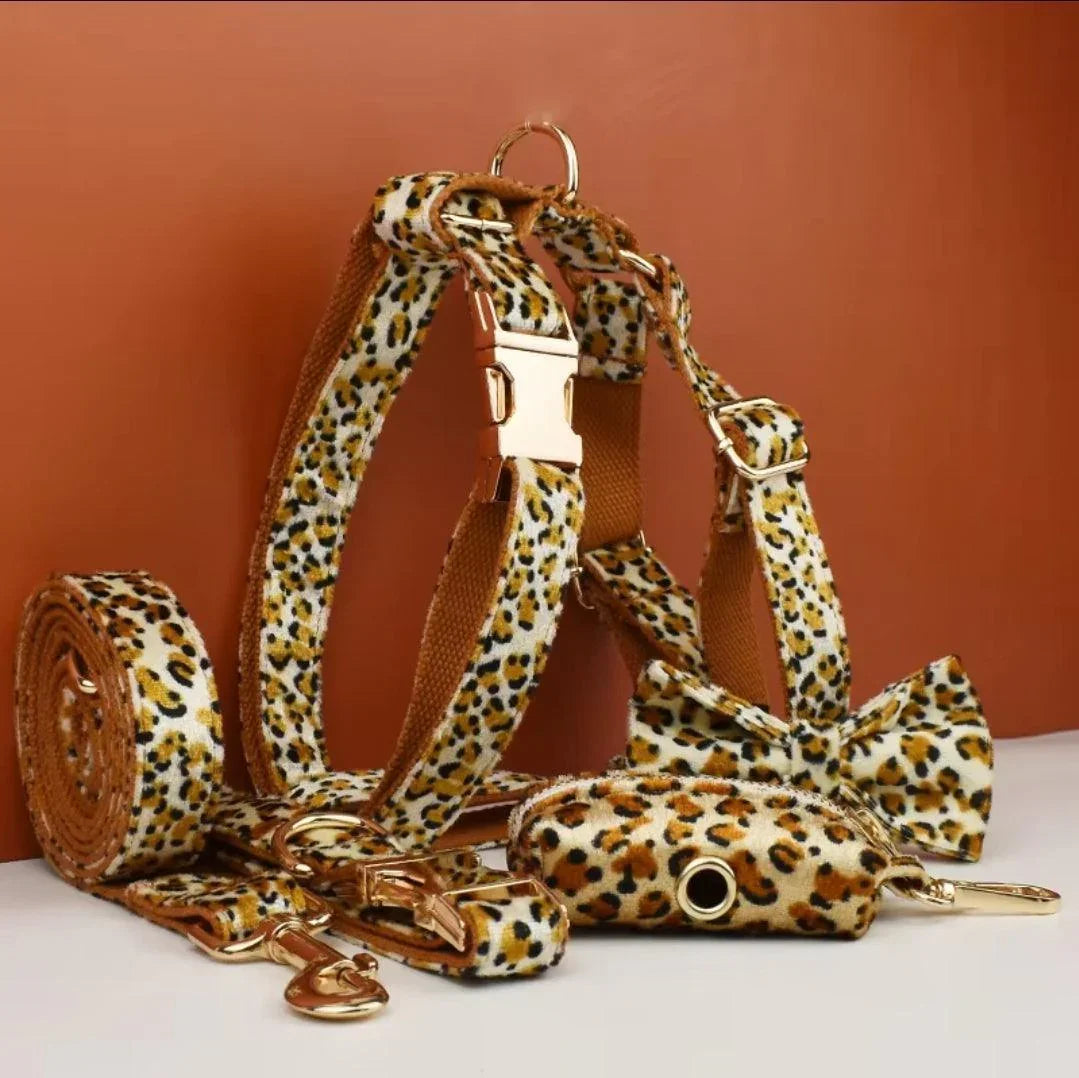 Leopard Print Dog Harness, Lead & Accessories - North East Pet Shop Dog Shack UK
