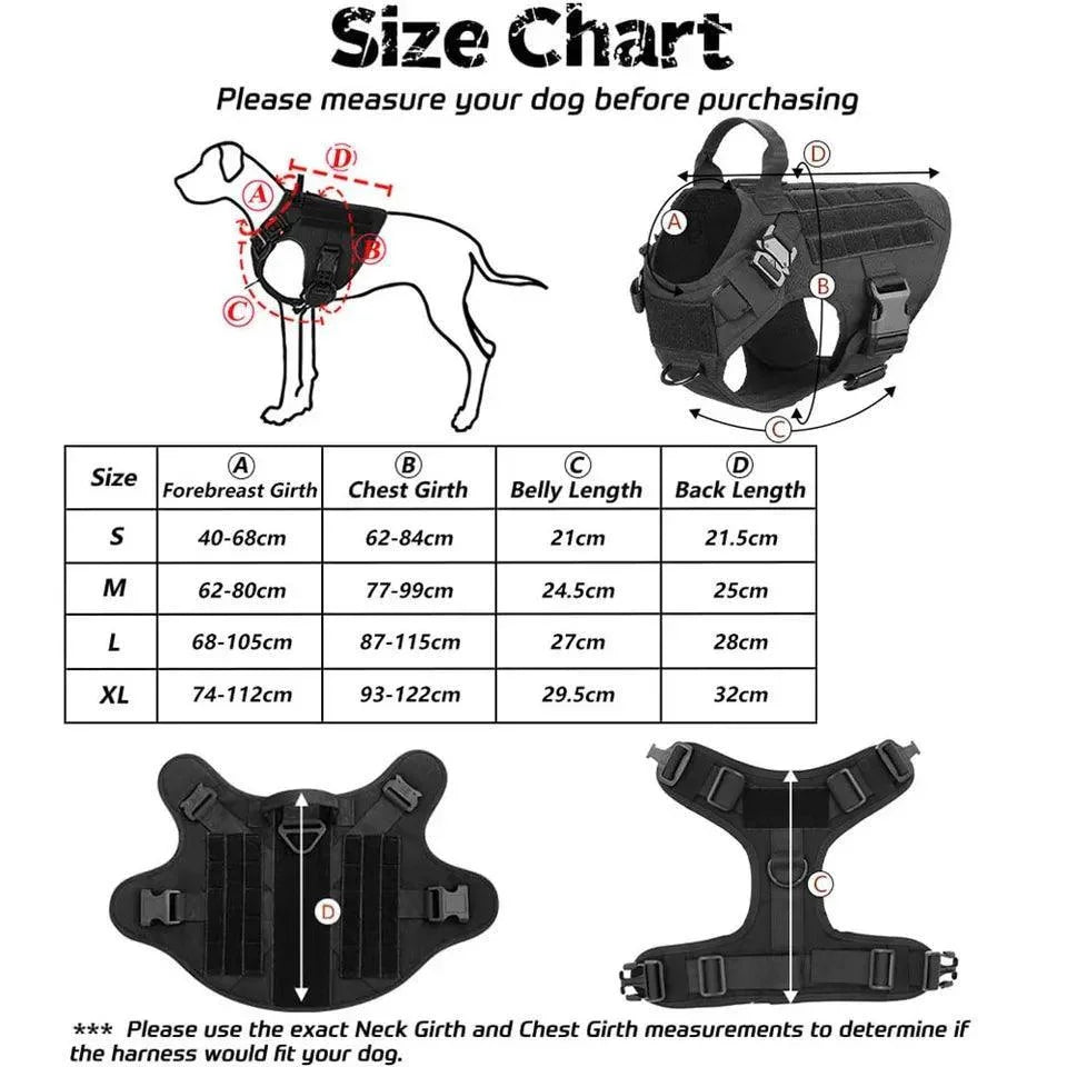 Military Grade Tactical Dog Harness Set - North East Pet Shop Dog Shack UK