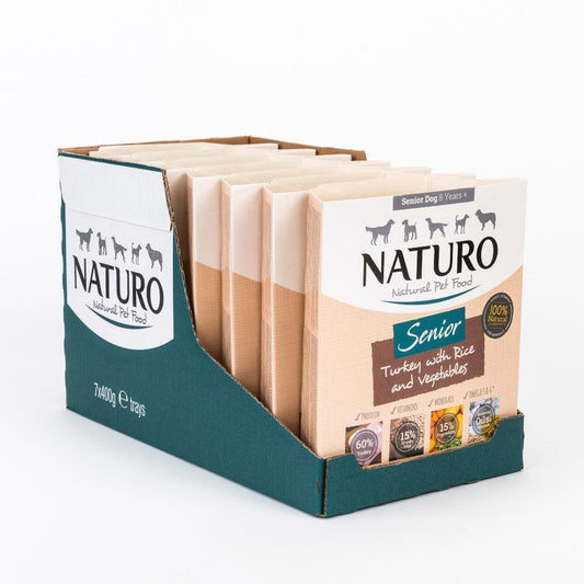 Naturo Senior Dog Turkey with Rice & Veg Trays 400g - North East Pet Shop Naturo