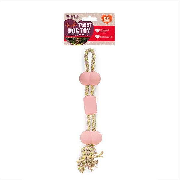 Rosewood BBQ Rubber & Rope Bone x4 - North East Pet Shop Rosewood