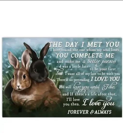 Various Rabbit Tin Sign - North East Pet Shop Dog Shack UK