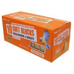 Suet To Go High Energy Mealworm Suet Cakes - 10 Pack Value - North East Pet Shop Suet To Go